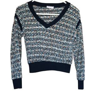 VTG Southwestern Sweater Women's Small Cropped Long Sleeve Cowgirl Aztec